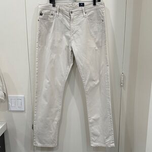 AG Adriano Goldschmied Men's Light Beige Slim Jeans